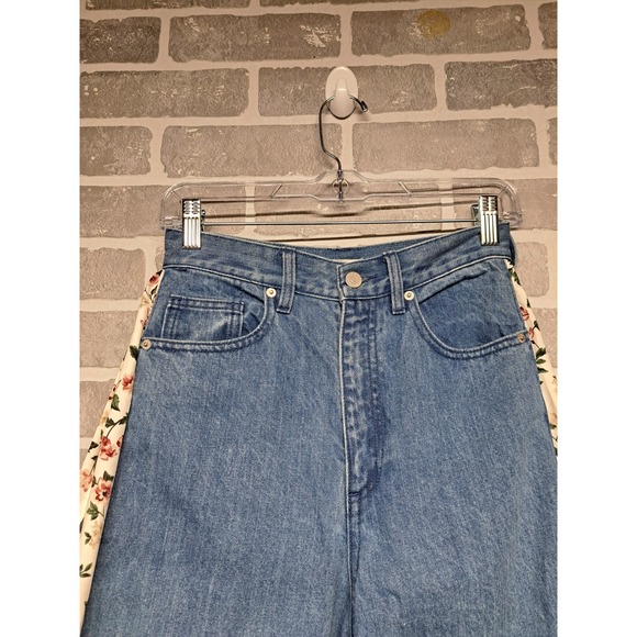 CLANE Womens Denim Floral Wide Leg High Waist Pants Bohemian Size‎ 25 - Picture 5 of 12